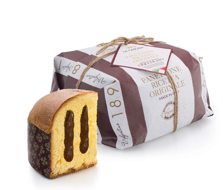 Panettone pufos umplut cu crema de ciocolata La Cascina 1kg 1